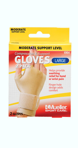 Mueller Compression & Support Gloves, Pair