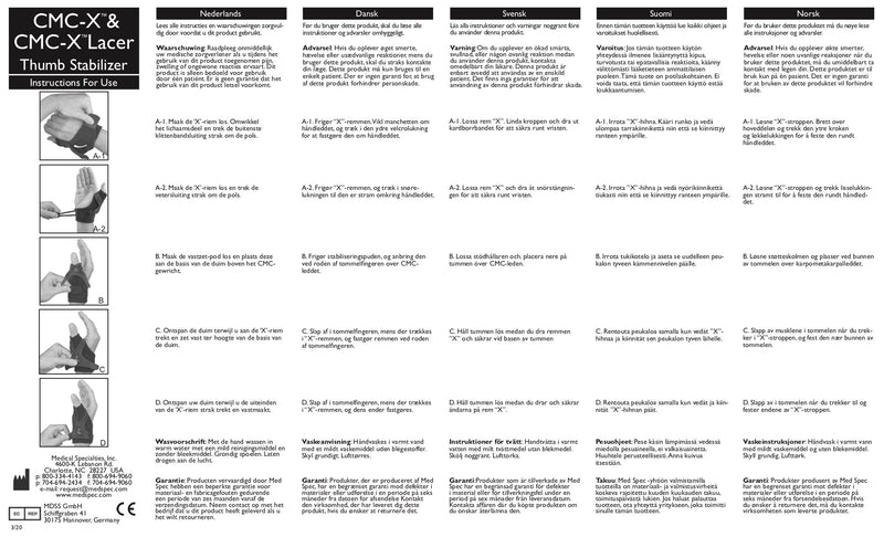 MedSpec CMC-X ™ Lacer Thumb Stabilizer