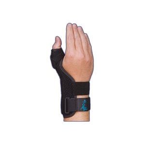 Med Spec Suede Thumb Support malleable aluminum thumb, Black, Universal