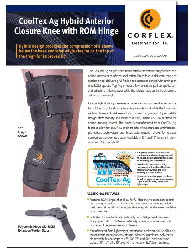 Corflex Cooltex™ AG Hybrid Knee with ROM Hinge